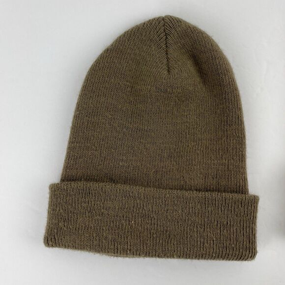 Lot of 2 Vintage Carhartt Beanie Hat Watch Cap Brown Green Knit USA Acrylic A18 - Picture 6 of 10